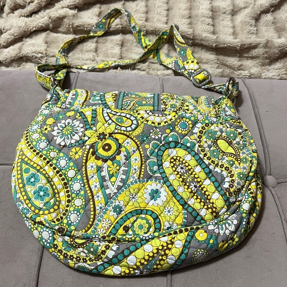 Vera Bradley Yellow and Green Paisley Shoulder Bag - Picture 2 of 8